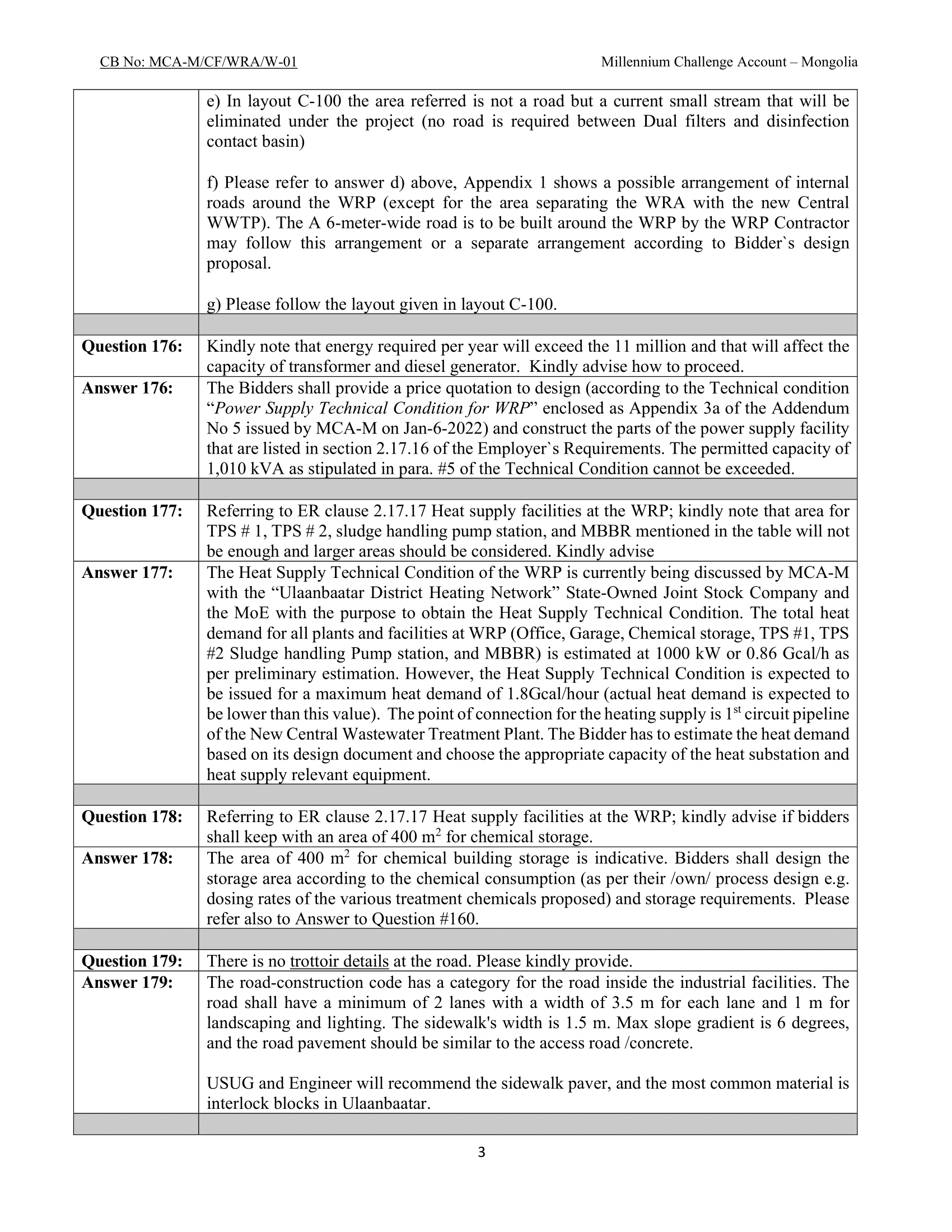 Wastewater Recycling Plant Design Build Clarification 11 (q173 182) Final January 17 2022 3